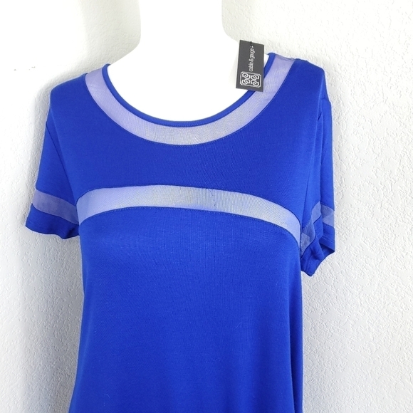 NWT Cable & Gauge Womens Blue Short Sleeved Top Shirt Size L - Picture 2 of 10